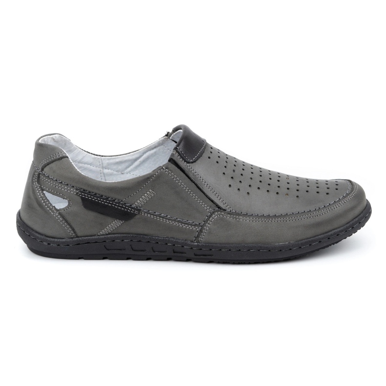 Olivier Harmaat miesten nahkakenkä kesäksi 602