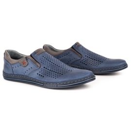 Polbut Miesten Brogues 401 Summer Navy Blue tummansininen