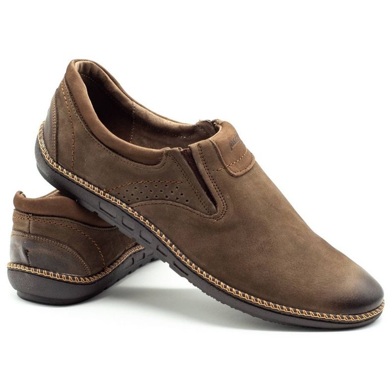 Joker Miesten kengät, nahka mokkasiinit 937 oliivi ruskea