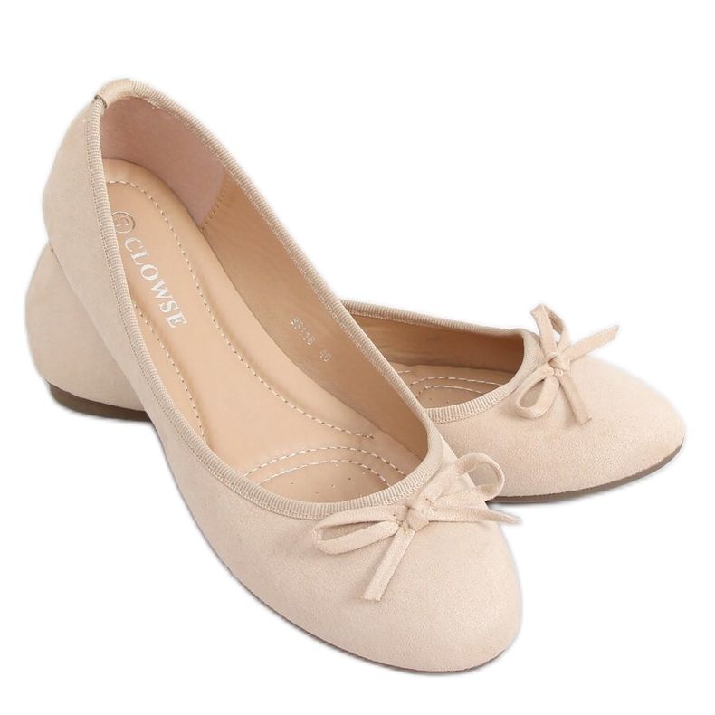 Beige mokkanahka ballerinat 9F116 Beige