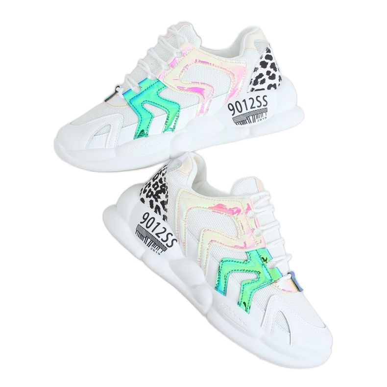 Valkoiset urheilukengät B0-233 Keltainen valkoinen monivärinen