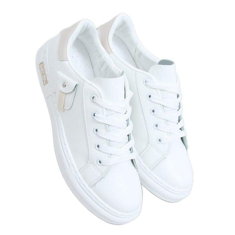 Naisten valkoiset ja beigenväriset lenkkarit LA132P Beige valkoinen