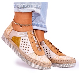 Naisten nahkakengät Maciejka keltainen 03339-44 monivärinen