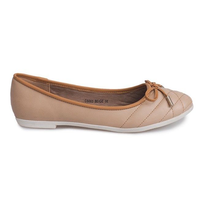 Ballerinat, joissa rusetti CS003 Beige