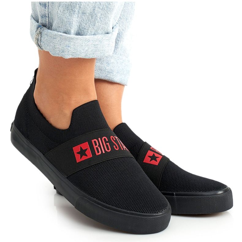 Naisten tennarit Slip-on Big Star FF274221 Musta