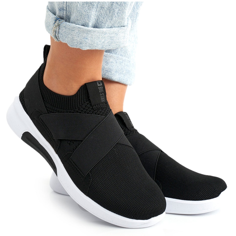 Naisten urheilukengät Slip-on Memory Foam System Big Star FF274890 Musta