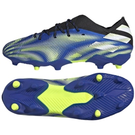 Adidas Nemeziz.1 Fg Jr FY0816 jalkapallokengät valkoinen, musta, sininen, keltainen sininen