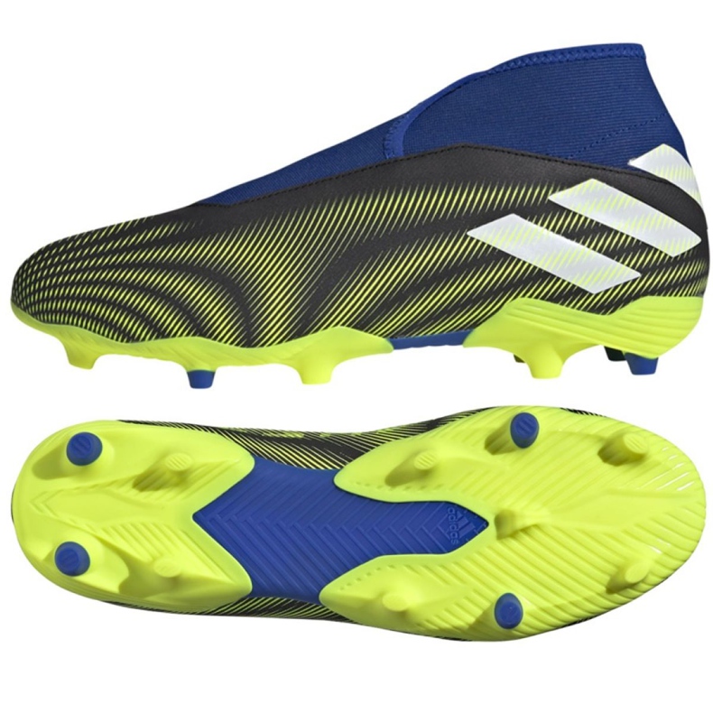 Adidas Nemeziz.3 Ll Fg M FW7411 jalkapallokengät valkoinen, musta, sininen, keltainen musta