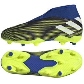 Adidas Nemeziz.3 Ll Fg Jr FY0819 jalkapallokengät valkoinen, musta, sininen, keltainen musta