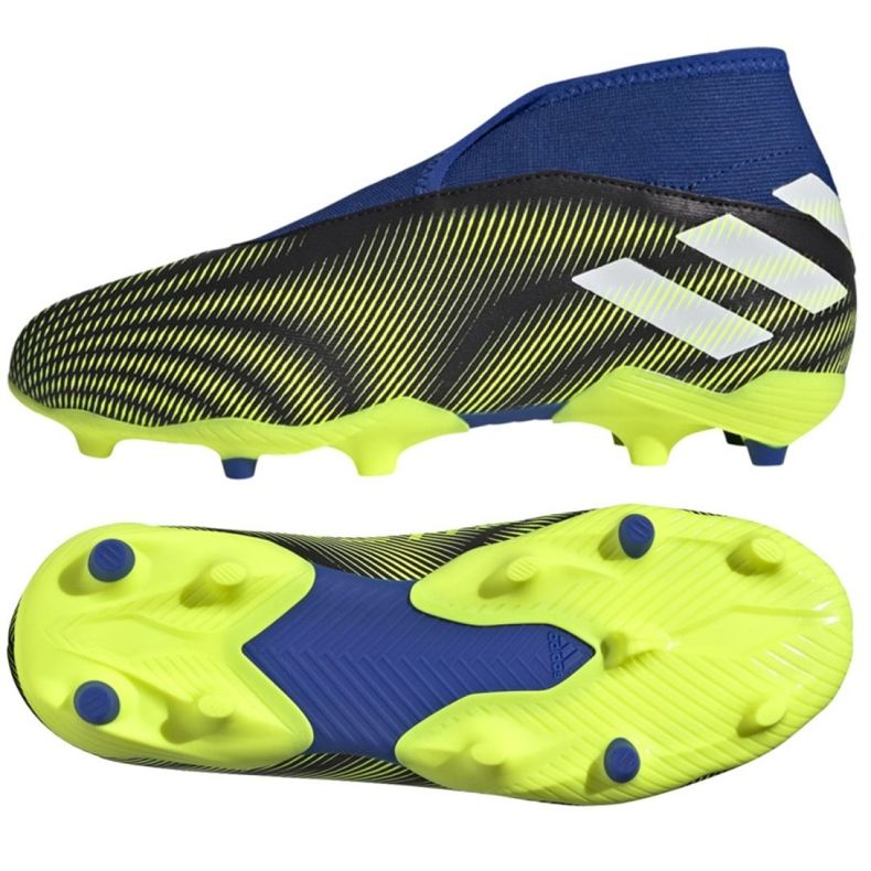Adidas Nemeziz.3 Ll Fg Jr FY0819 jalkapallokengät valkoinen, musta, sininen, keltainen musta