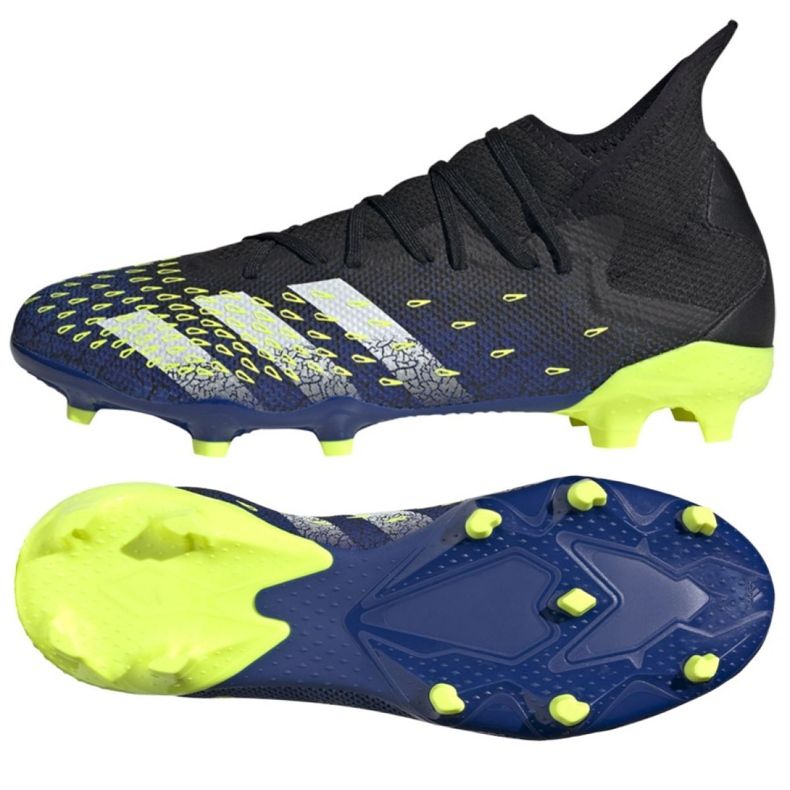 Adidas Predator Freak.3 Fg M FY0610 jalkapallokengät valkoinen, musta, kuninkaallinen musta