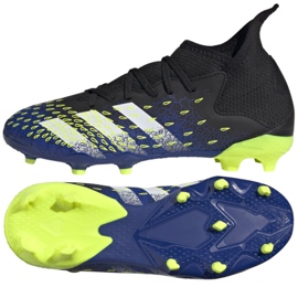 Adidas Predator Freak.3 Fg Jr FY0613 jalkapallokengät valkoinen, musta, kuninkaallinen musta