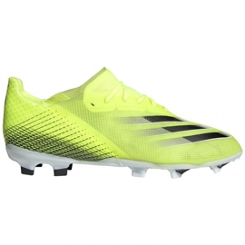 Adidas X Ghosted.1 Fg Jr FW6955 jalkapallokengät valkoinen, kelta-vihreä neon vihreä