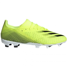 Adidas X Ghosted.3 Fg M FW6948 jalkapallokengät valkoinen, kelta-vihreä neon vihreä