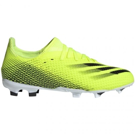 Adidas X Ghosted.3 Fg Jr FW6934 jalkapallokengät valkoinen, kelta-vihreä neon vihreä