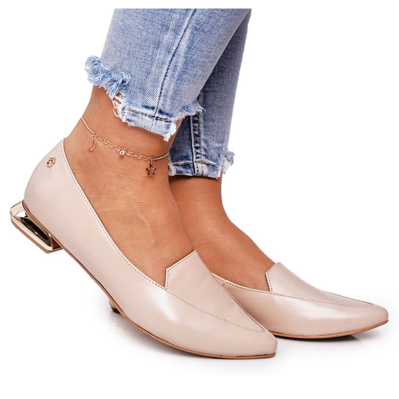 Naisten Loaferit Kultaiset Korot Laura Messi 2013 Beige