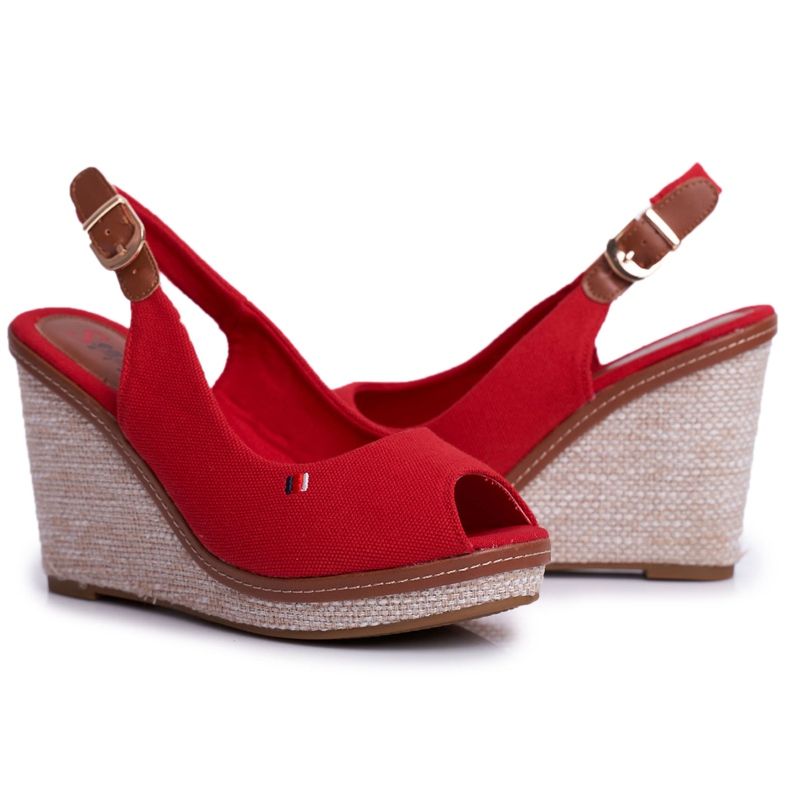 PS1 Tommy Red Braided Wedge Sandaalit punainen