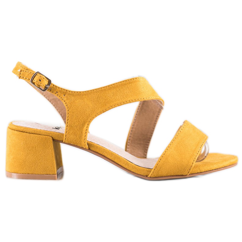 Kylie Keltaiset sandaalit matalalla tangolla keltainen
