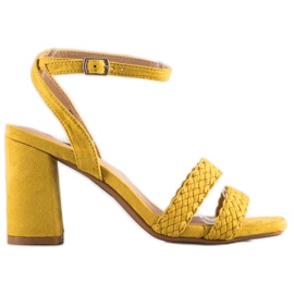 Kylie Mokkanahkaiset sandaalit baarissa keltainen