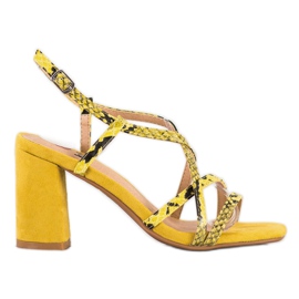 Kylie Snake Print Sandaalit keltainen
