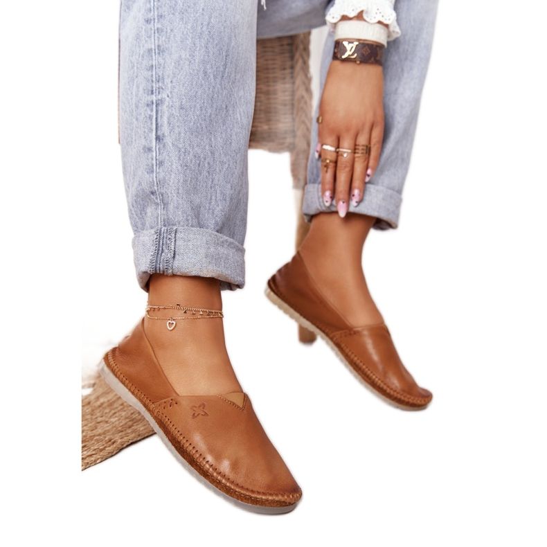 Naisten nahkabalerinat Maciejka Punainen 01930-52 ruskea