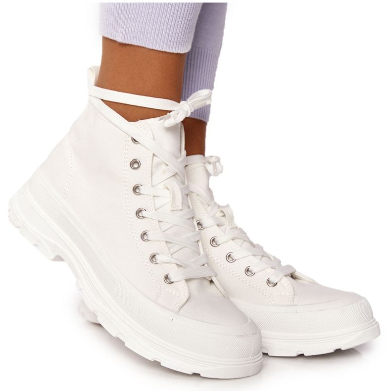 FB2 Naisten korkeat lenkkarit Valkoinen Trissy suurella pohjalla