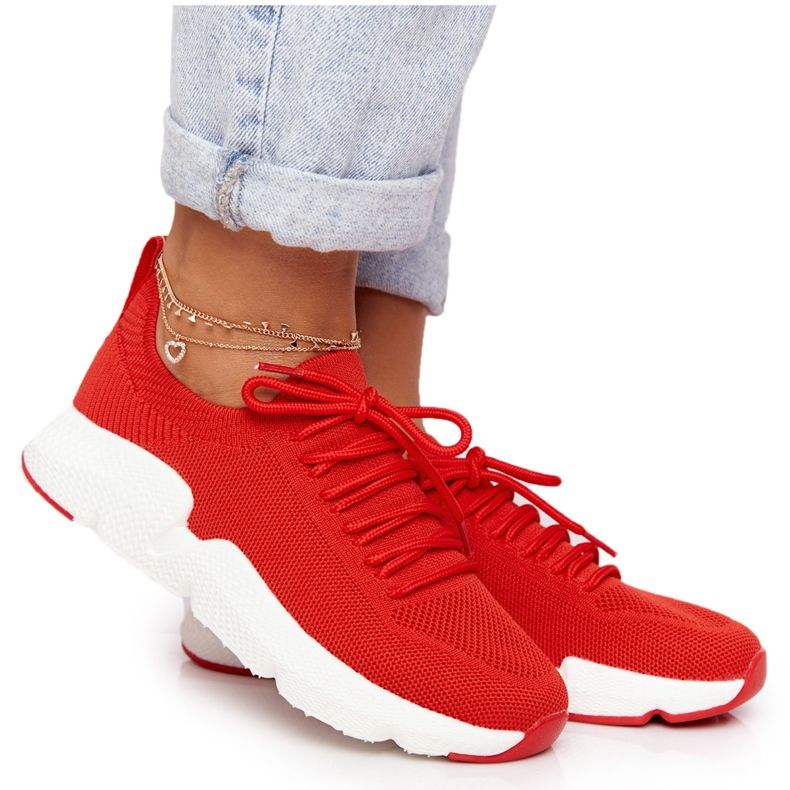 Naisten urheilukengät Slip-on Big Star DD274580 Punainen