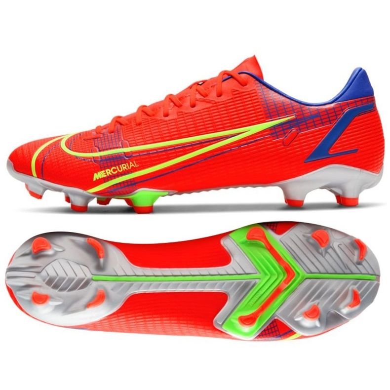Nike Mercurial Vapor 14 Academy FG / MG M CU5691 600 jalkapallokengät punainen appelsiinit ja punaiset