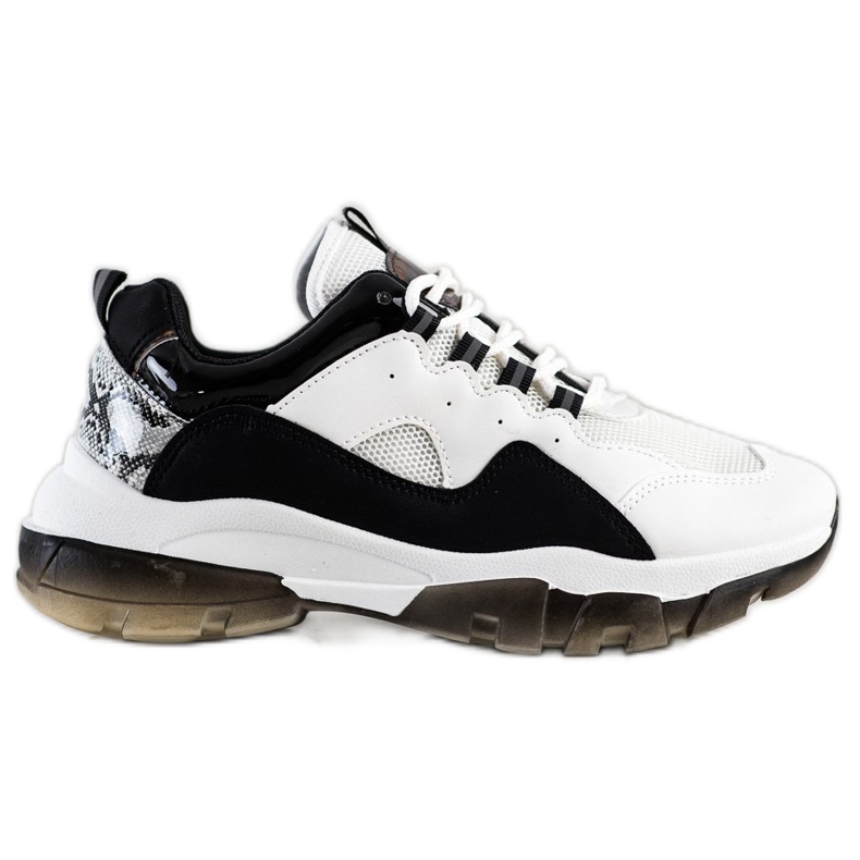 Ideal Shoes Tennarit mustalla alustalla valkoinen
