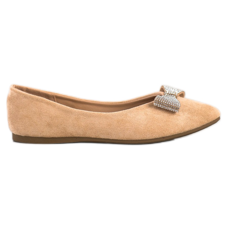 Ballerinat koristeellisella VINCEZA -jousella beige