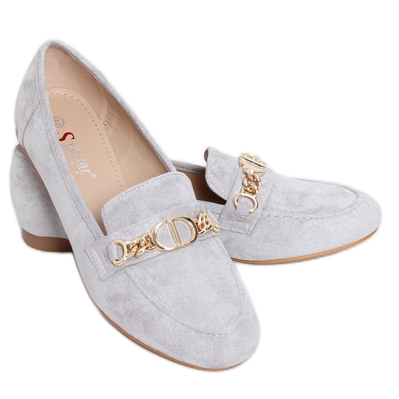 Harmaa Naisten harmaa loafers T393P Harmaa
