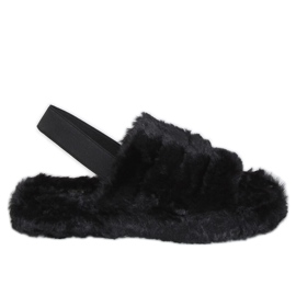 Mustat naisten tossut, joissa kuminauha X8130 Musta