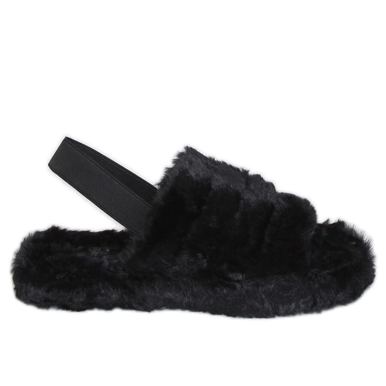 Mustat naisten tossut, joissa kuminauha X8130 Musta