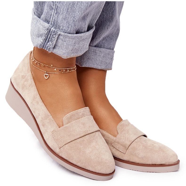 Tyylikkäät kiilakengät Vinceza 10599 Suede Beige