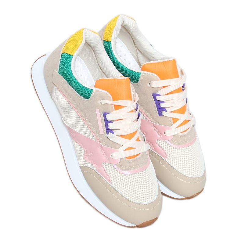 Moniväriset naisten urheilukengät NB372 Beige vaaleanpunainen vihreä keltainen