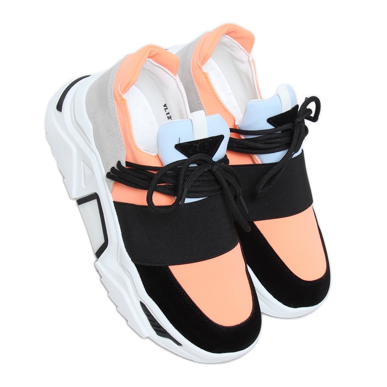 Korkeapohjaiset urheilukengät VL127 Musta vaaleanpunainen harmaa