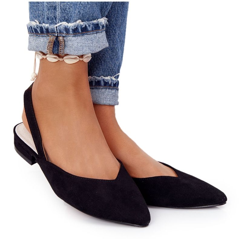 S.Barski Mokkanahka ballerinat korkokengissä S. Bararski Black musta