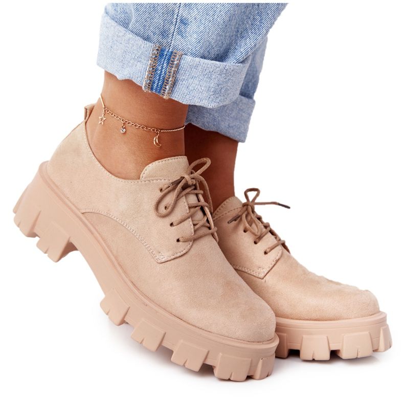 PS1 Naisten Oxfords Mokkanahka Nude Imogen Platform beige vaaleanpunainen
