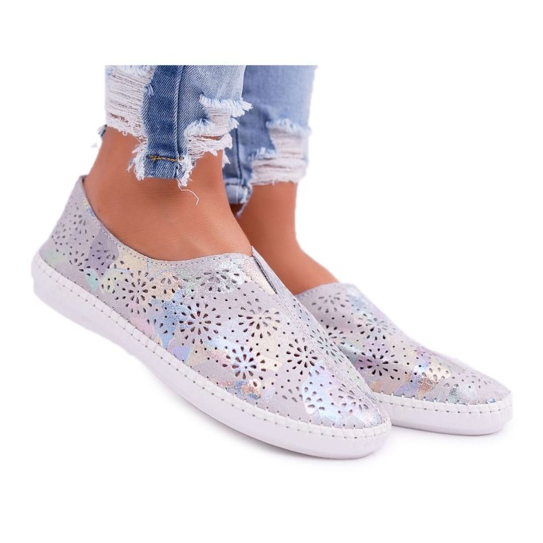 Jezzi Naisten harmaa nahka lenkkarit mukavuussyöttö