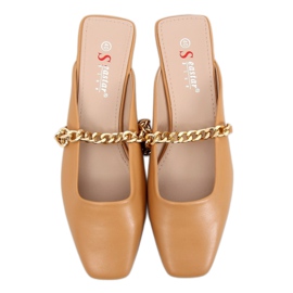 Tossut, joissa on ketjukameli T399P Camel ruskea