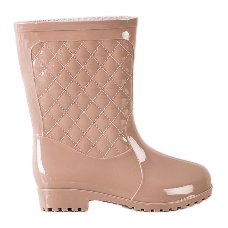 Bona Kiiltävät tikatut Wellies beige