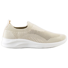 Ideal Shoes Beige Urheilu Slipons ruskea