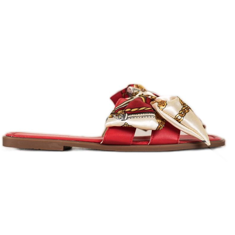 Seastar Tyylikkäät tossut koristeellisella jousella punainen