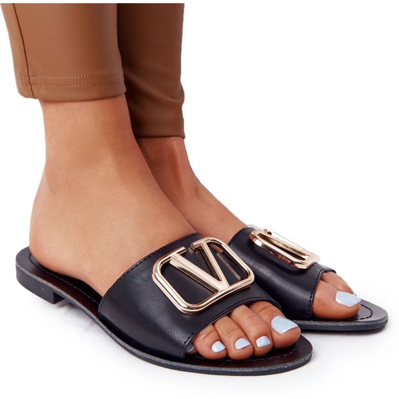 PS1 Naisten klassiset mustat tossut Vicky kultainen