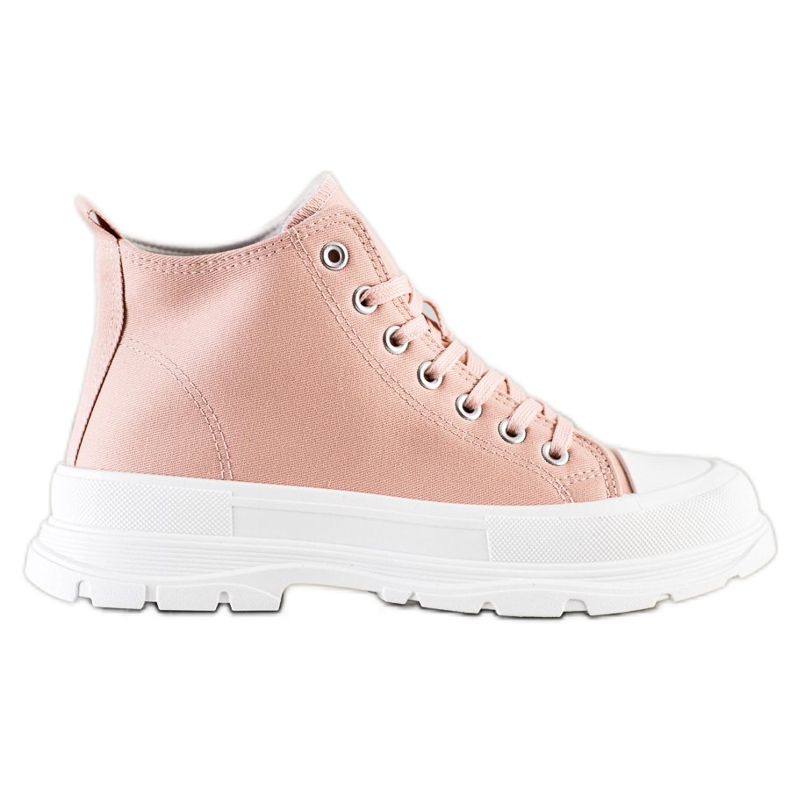 SHELOVET Korkeat lenkkarit lavalla vaaleanpunainen