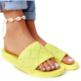 PS1 Naisten kumitossut Neon keltainen Let's Swim