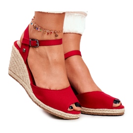 Naisten sandaalit Espadrilles Big Star Red DD274A213 punainen
