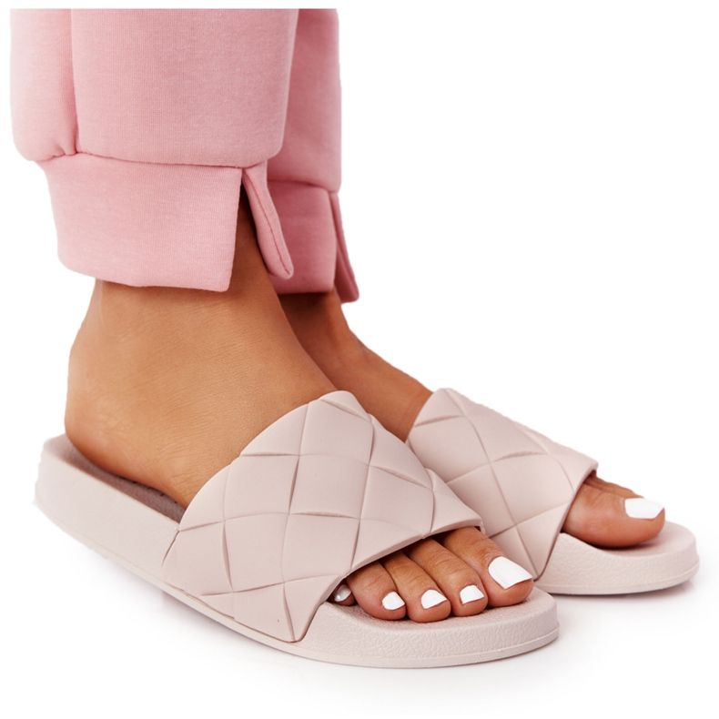 PS1 Naisten beige kumitossut Let's Swim ruskea