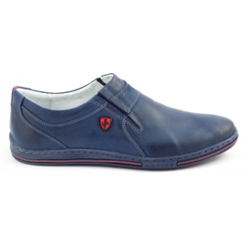 Polbut Miesten Brogues Leather 362 Navy Blue tummansininen