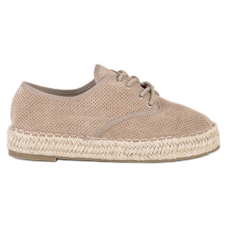 SHELOVET Suede Espadrilles beige